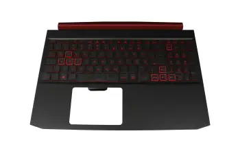 Tastatur inkl. Topcase DE (deutsch) schwarz/schwarz/rot mit Backlight original f&uuml;r Acer Nitro 5 (AN515-54)