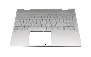 L93227-041 Original HP Tastatur inkl. Topcase DE (deutsch) silber/silber mit Backlight (DSC Grafik)