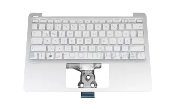 Tastatur inkl. Topcase DE (deutsch) wei&szlig;/silber original f&uuml;r HP Stream 11-ak0000