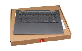 Tastatur inkl. Topcase DE (deutsch) grau/grau mit Backlight original f&uuml;r Lenovo Yoga 7 14ITL5 (82BH)