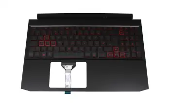 Tastatur inkl. Topcase DE (deutsch) schwarz/rot/schwarz mit Backlight original f&uuml;r Acer Nitro 5 (AN515-56)