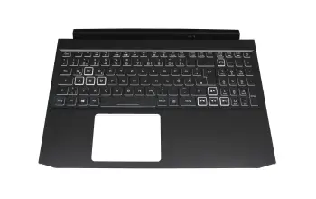 Tastatur inkl. Topcase DE (deutsch) schwarz/wei&szlig;/schwarz mit Backlight original f&uuml;r Acer Nitro 5 (AN515-55)