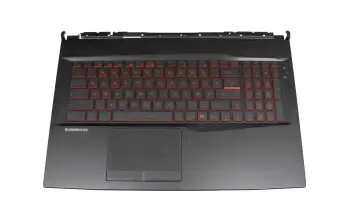 95717E41EC02 Original MSI Tastatur inkl. Topcase DE (deutsch) schwarz/schwarz mit Backlight Red Backlight