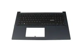 Tastatur inkl. Topcase DE (deutsch) schwarz/schwarz mit Backlight original f&uuml;r Asus X1704VA