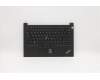 Lenovo Mechanische Baugruppe FRU Tastatur Gehäuseoberseite mit Pointing Stick mit Fingerabdruck Schwarz Vereinigtes Königreich Ukrainisch für Lenovo ThinkPad E14 Gen 2 (20T7)