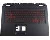 Acer Gehäuseoberseite schwarz mit US-internationaler Tastatur, rot beleuchtet für Acer Nitro 5 (AN517-55)