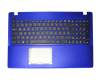 Tastatur inkl. Topcase DE (deutsch) schwarz/blau original für Asus F550VB