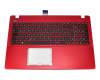 Tastatur inkl. Topcase DE (deutsch) schwarz/rot original für Asus F550VB