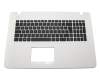 Tastatur (DE) schwarz/weiß - ohne Touchpad für Asus F751MA