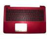 Tastatur inkl. Topcase DE (deutsch) schwarz/rot original für Asus F555LF