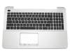 Tastatur inkl. Topcase US (englisch) schwarz/silber original für Asus VivoBook F555BA