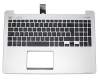 Tastatur inkl. Topcase FR (französisch) schwarz/silber original für Asus VivoBook S551LN