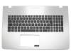 Tastatur inkl. Topcase FR (französisch) schwarz/silber mit Backlight original für Asus N76VM