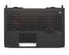 Tastatur inkl. Topcase IT (italienisch) schwarz/schwarz mit Backlight original für Asus ROG G751JT