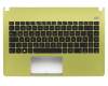 Tastatur inkl. Topcase DE (deutsch) schwarz/grün original für Asus S401A