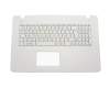 Tastatur inkl. Topcase FR (französisch) weiß/weiß original für Asus F751MA