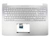 Tastatur inkl. Topcase DE (deutsch) silber/silber mit Backlight (für Modelle ohne HDD) original für Asus N501VW