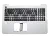 Tastatur inkl. Topcase FR (französisch) schwarz/silber original für Asus F555LF