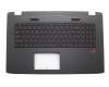 Tastatur inkl. Topcase TA (thailändisch) schwarz/schwarz mit Backlight original für Asus ROG GL742VW