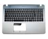 Tastatur inkl. Topcase DE (deutsch) schwarz/silber original für Asus VivoBook Max A541NA