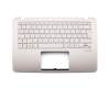 Tastatur inkl. Topcase DE (deutsch) silber/rosé mit Backlight original für Asus ZenBook Flip UX360UA