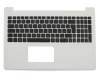 Tastatur inkl. Topcase DE (deutsch) schwarz/weiß original für Asus F553SA