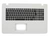 Tastatur inkl. Topcase DE (deutsch) schwarz/weiß original für Asus F751MA