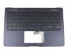 Tastatur inkl. Topcase DE (deutsch) schwarz/blau mit Backlight original für Asus ZenBook 3 Deluxe UX3490U