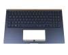 Tastatur inkl. Topcase DE (deutsch) blau/blau mit Backlight original für Asus ZenBook 15 UX533FAC