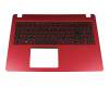 Tastatur inkl. Topcase DE (deutsch) schwarz/rot mit Backlight original für Acer Aspire 5 (A515-52G)