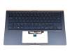 Tastatur inkl. Topcase DE (deutsch) blau/blau mit Backlight original für Asus ZenBook 14 UX433FLC