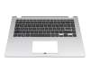 Tastatur inkl. Topcase DE (deutsch) schwarz/silber original für Asus E410MA