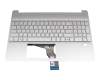 Tastatur inkl. Topcase DE (deutsch) silber/silber mit Backlight original für HP 15-e3000