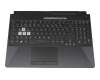 Tastatur inkl. Topcase DE (deutsch) schwarz/transparent/schwarz mit Backlight original für Asus TUF Gaming A15 FA506QR