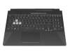 Tastatur inkl. Topcase DE (deutsch) schwarz/transparent/schwarz mit Backlight original für Asus TUF Gaming F15 FX506HCB