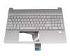 Tastatur inkl. Topcase DE (deutsch) silber/silber (Fingerprint) original für HP 15-e3000