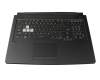 Tastatur inkl. Topcase US (englisch) schwarz/transparent/grau mit Backlight original für Asus FX706HM