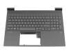 Tastatur inkl. Topcase DE (deutsch) schwarz/schwarz mit Backlight (RTX-Grafikkarte) original für HP Victus 16-d0000