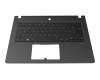 Tastatur inkl. Topcase DE (deutsch) schwarz/schwarz mit Backlight original für Acer TravelMate P6 TMP614-51T-G2