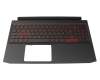 Tastatur inkl. Topcase FR (französisch) schwarz/schwarz mit Backlight original für Acer Nitro 5 (AN515-44)