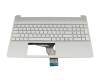 Tastatur inkl. Topcase DE (deutsch) silber/silber mit Backlight original für HP 15-e3000