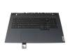 Tastatur inkl. Topcase US (englisch) schwarz/blau mit Backlight original für Lenovo Legion 5-17ACH6H (82JY)