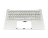 Tastatur inkl. Topcase DE (deutsch) silber/silber mit Backlight original für Asus VivoBook Pro 15 M3500QC