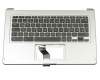1KAJZZG005R Original Acer Tastatur inkl. Topcase DE (deutsch) schwarz/silber