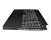 6B.QAUN2.014 Original Acer Tastatur inkl. Topcase DE (deutsch) schwarz/weiß/schwarz mit Backlight (Anschlusskabel 16mm)