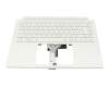 6BC5SN7011 Original Acer Tastatur inkl. Topcase DE (deutsch) weiß/weiß mit Backlight (ohne Stiftfach)