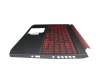 71NHKP2BO015 Original Acer Tastatur inkl. Topcase DE (deutsch) schwarz/schwarz/rot mit Backlight