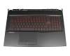 95717E41EC02 Original MSI Tastatur inkl. Topcase DE (deutsch) schwarz/schwarz mit Backlight Red Backlight