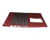 ACM16P66D0 Original Chicony Tastatur inkl. Topcase DE (deutsch) schwarz/rot mit Backlight