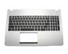 Asus N56VV Original Tastatur inkl. Topcase US (englisch) schwarz/silber mit Backlight